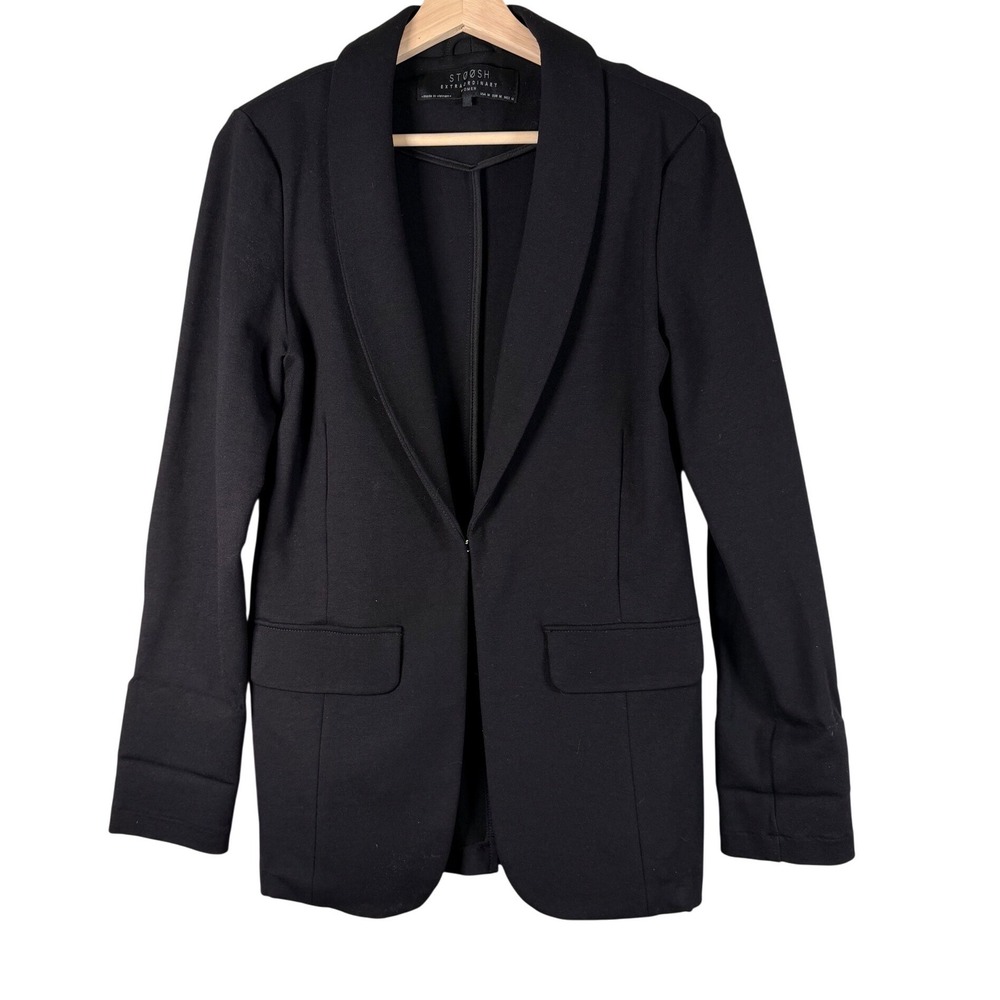 STOOSH Black Tailored Blazer Womens‎ Medium Open Front Career Work Jacket